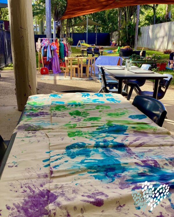 Children's covered art and play area at Arden Early Learning Airlie Beach