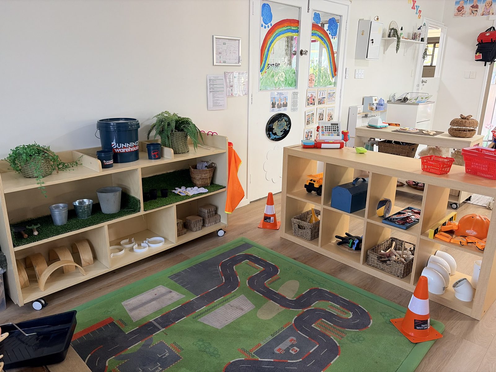Pretend tools and gardening play in the Pre-Kindy room